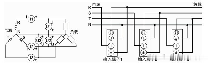 三相功率分析仪3P4W接线方式